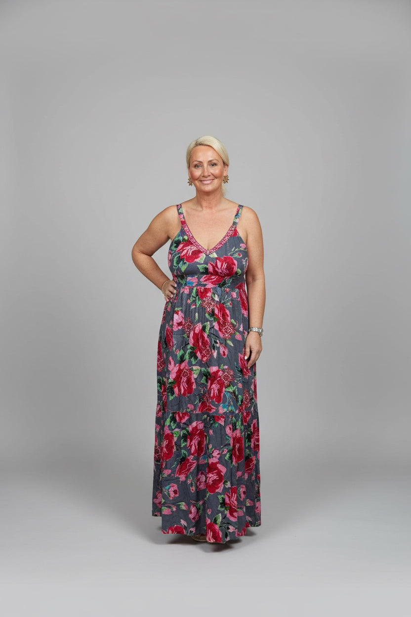 PRIMROSE Floral Embroidered Maxi Dress