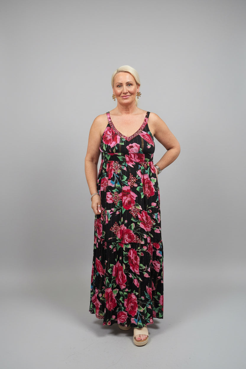 PRIMROSE Floral Embroidered Maxi Dress