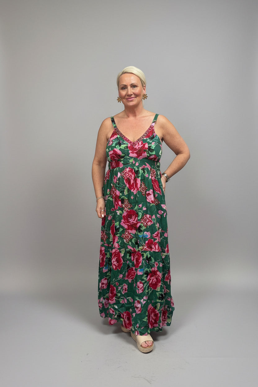 PRIMROSE Floral Embroidered Maxi Dress