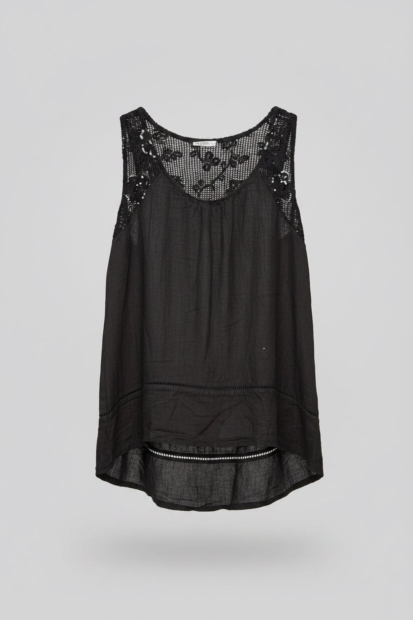 VALENCIA Detailed Linen Vest