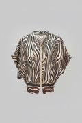 KIM Abstract Marble Print Bomber Jacket