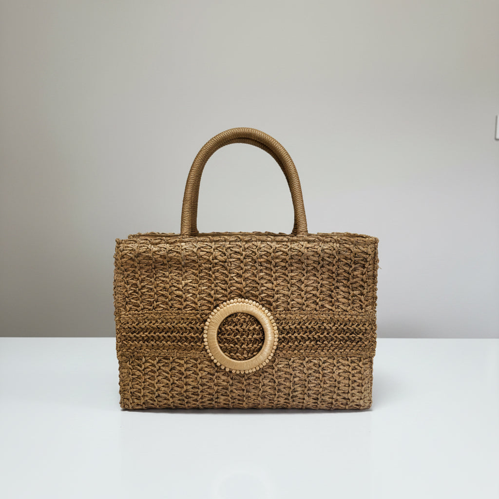 IRIS Woven Basket Bag