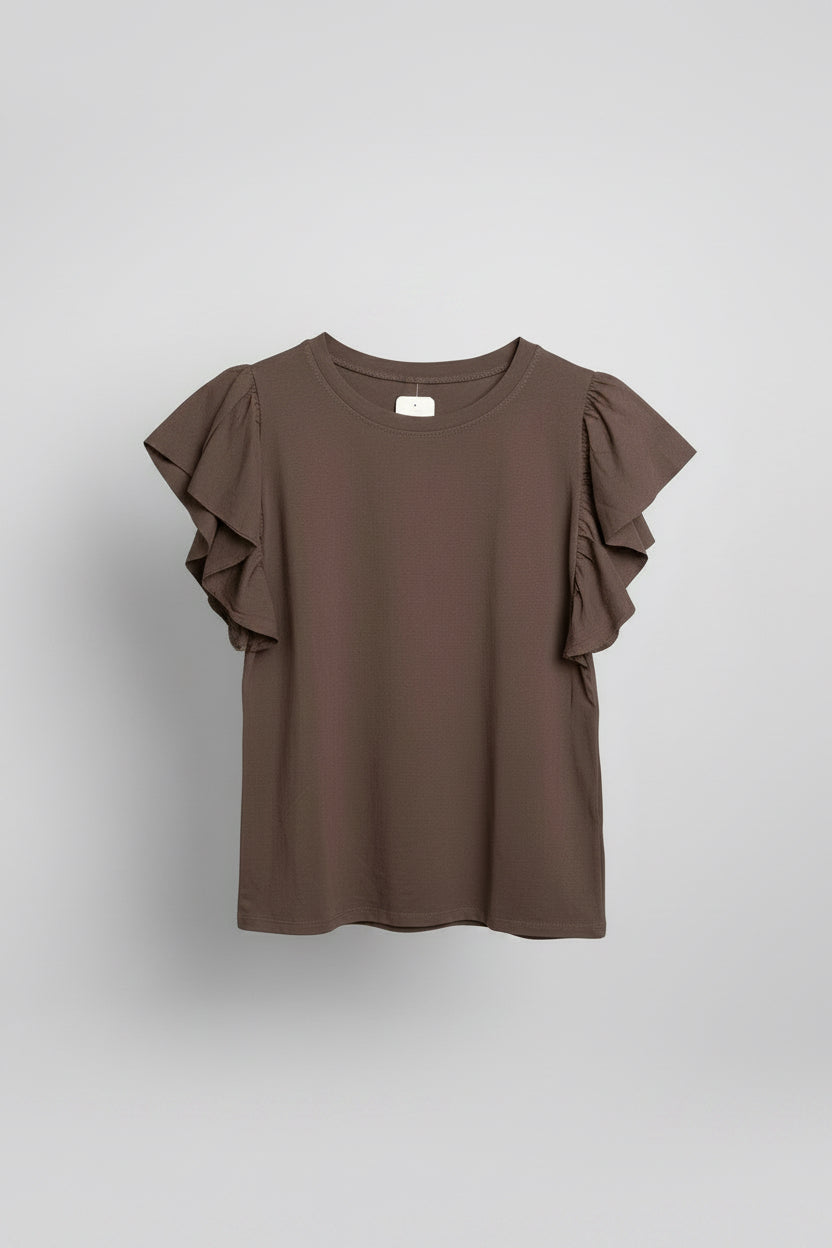 ALEXA Frill Cap Sleeve Tee