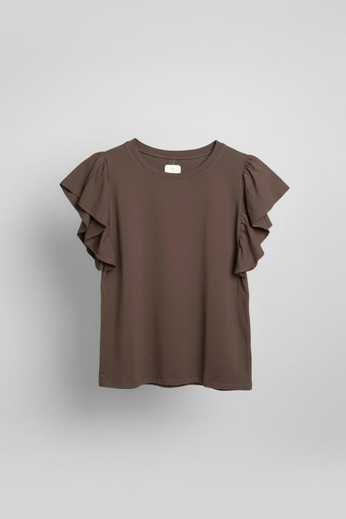 ALEXA Frill Cap Sleeve Tee
