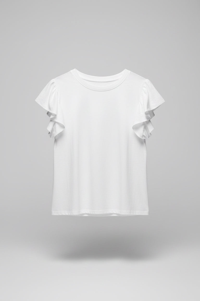 ALEXA Frill Cap Sleeve Tee