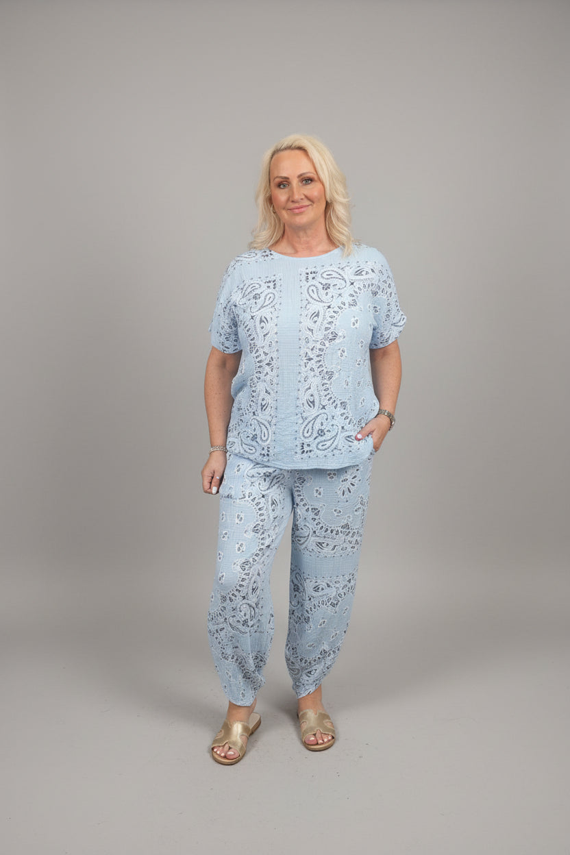 Waffle Fabric Co-ord Set – Hareem Style Trousers