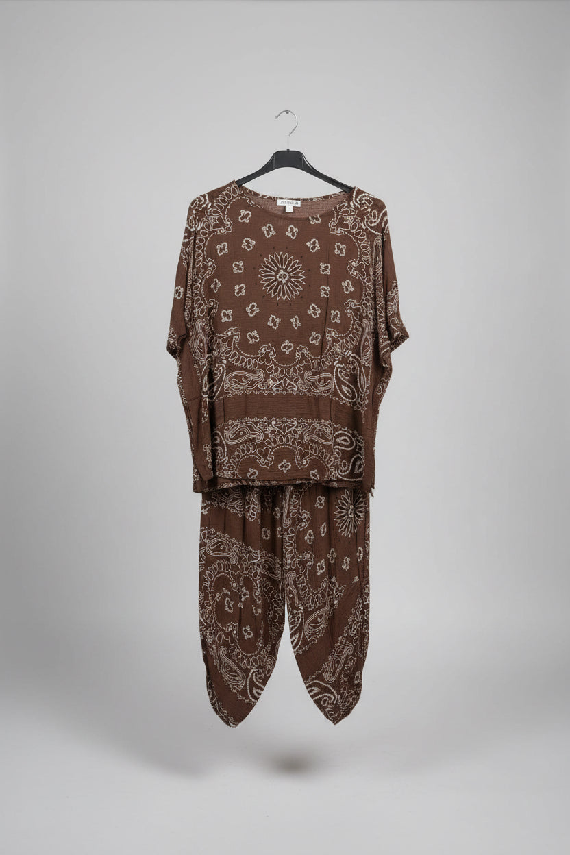 Waffle Fabric Co-ord Set – Hareem Style Trousers