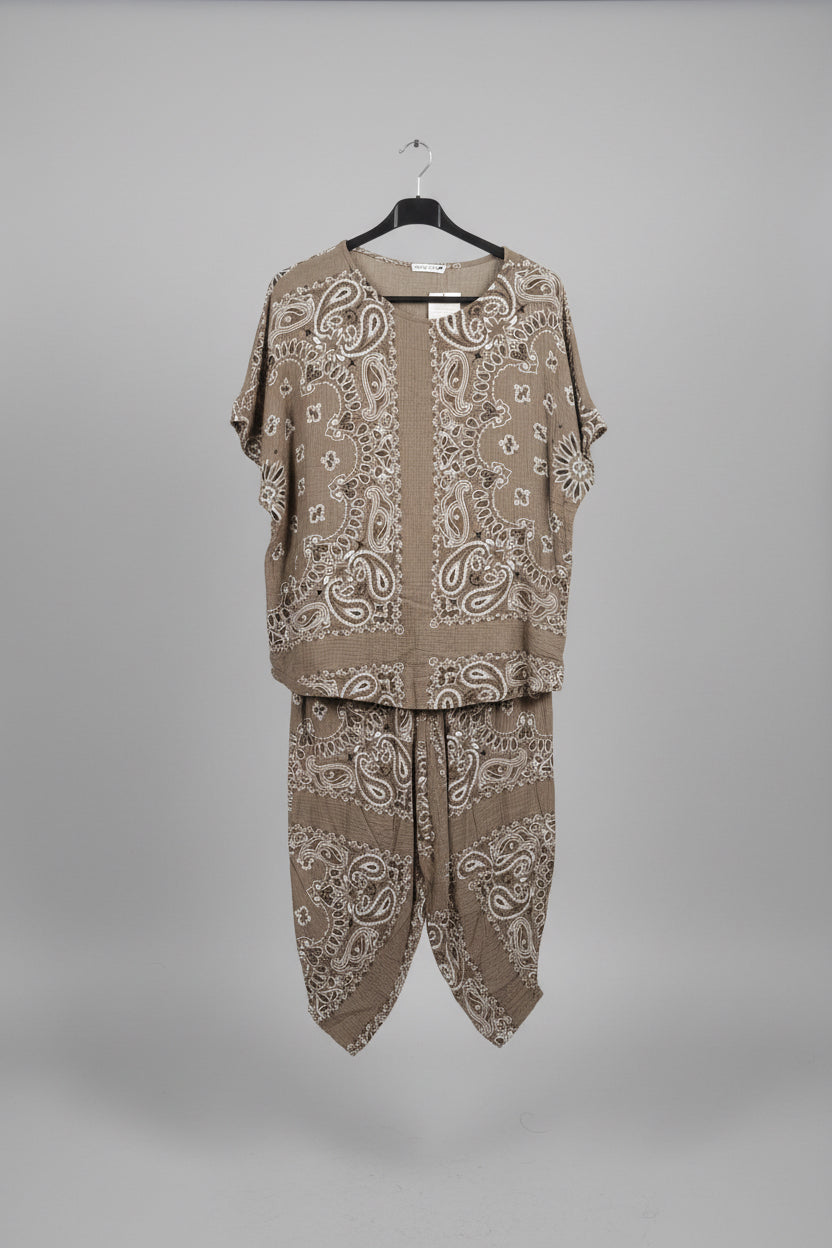 Waffle Fabric Co-ord Set – Hareem Style Trousers