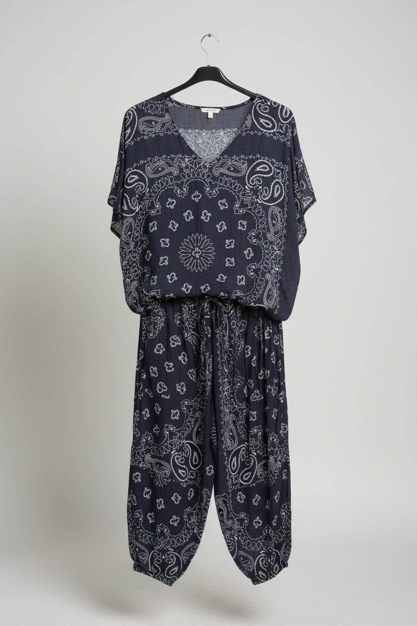 Waffle Fabric Co-ord Set – Hareem Style Trousers