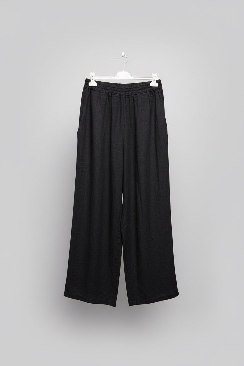 LUCY Linen Trousers with Side Pleating Detail