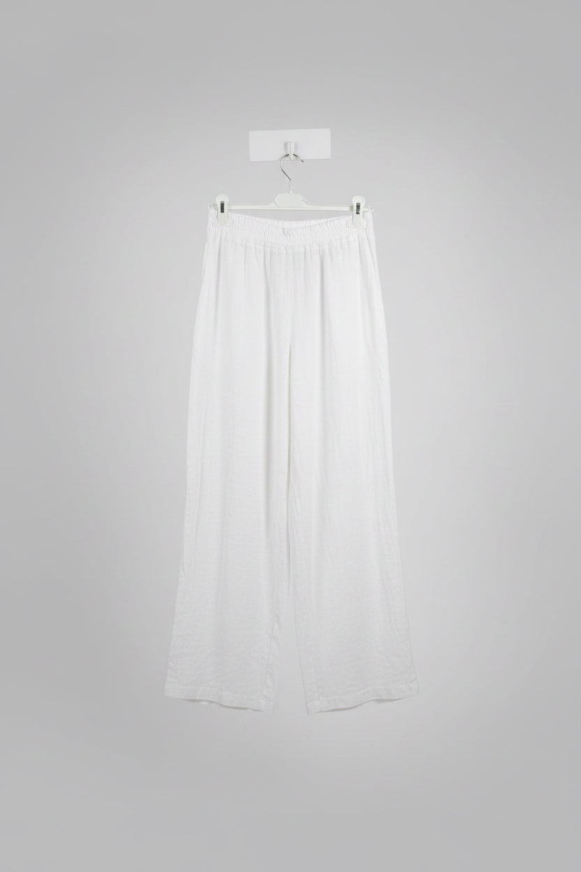 LUCY Linen Trousers with Side Pleating Detail