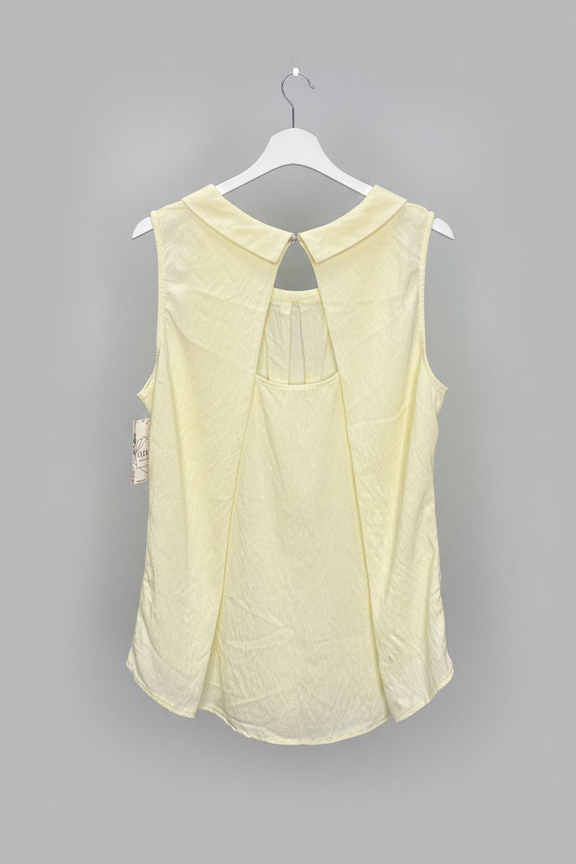 LOUISE Appliqué Leaf Cut Out Back Sleeveless Top