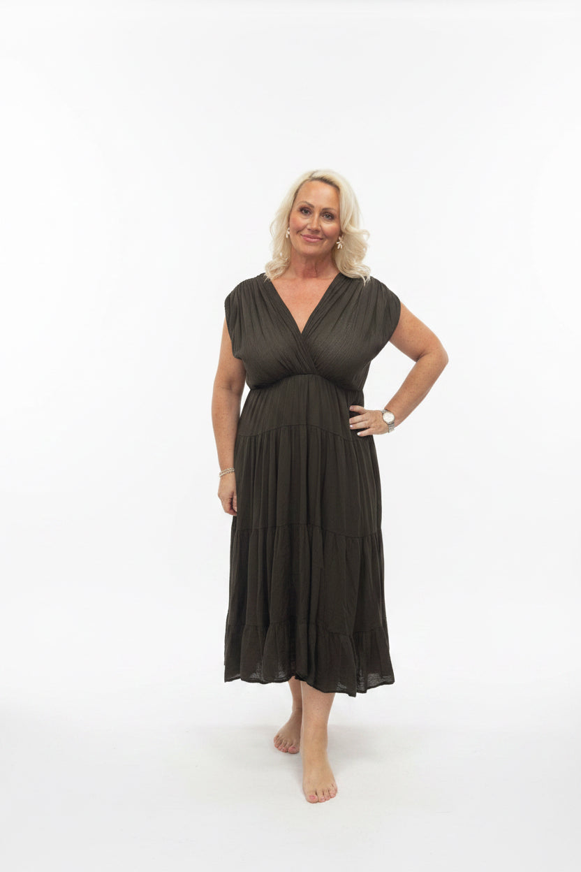 LUCIA Tiered Midi Dress