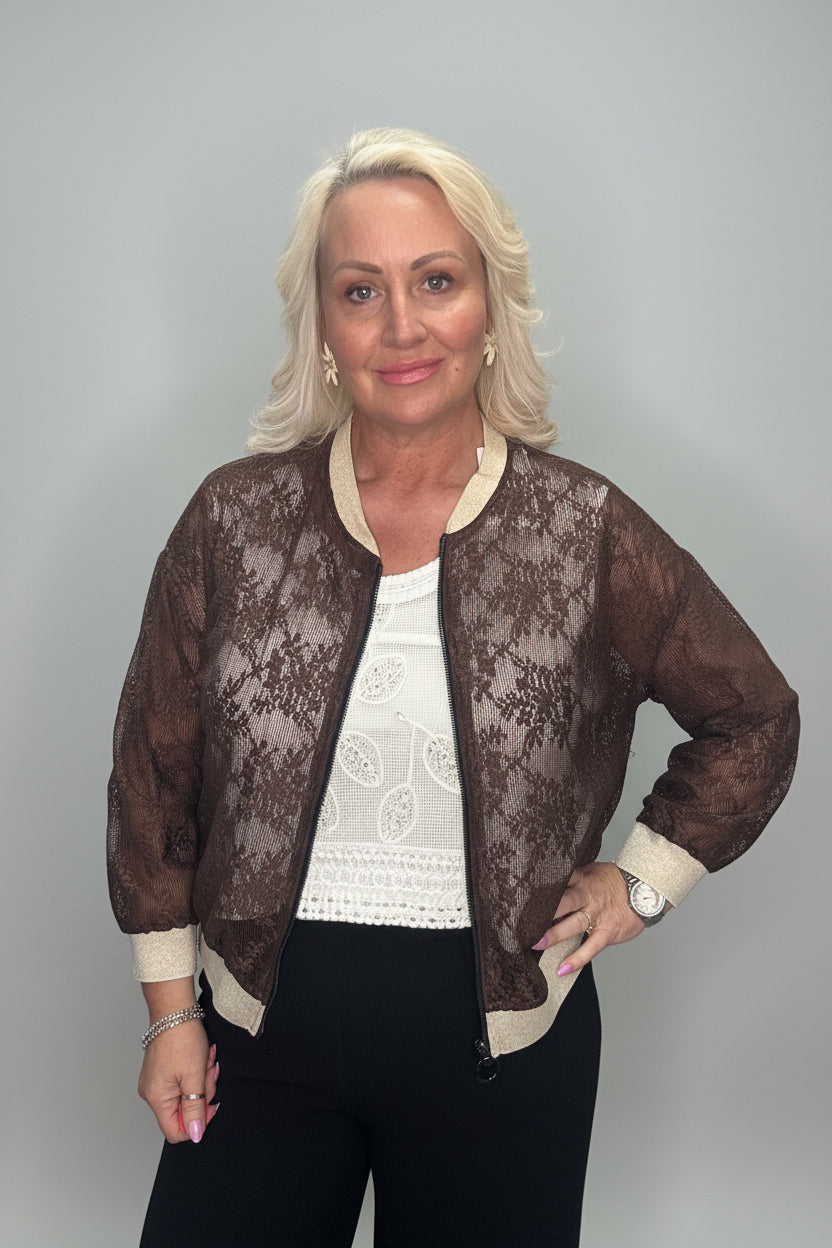 PRESLEY Lace Bomber Jacket