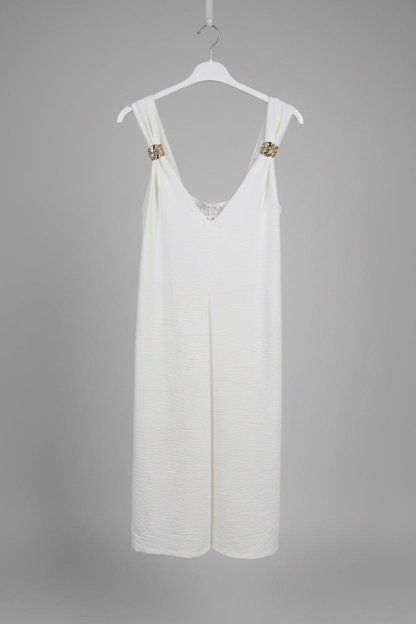 KIRSTY Gold Hardware Pleated Playsuit