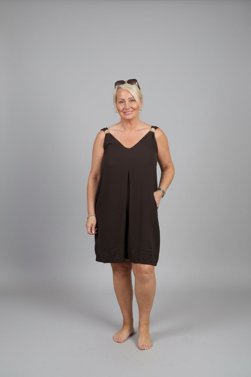 KIRSTY Gold Hardware Pleated Playsuit
