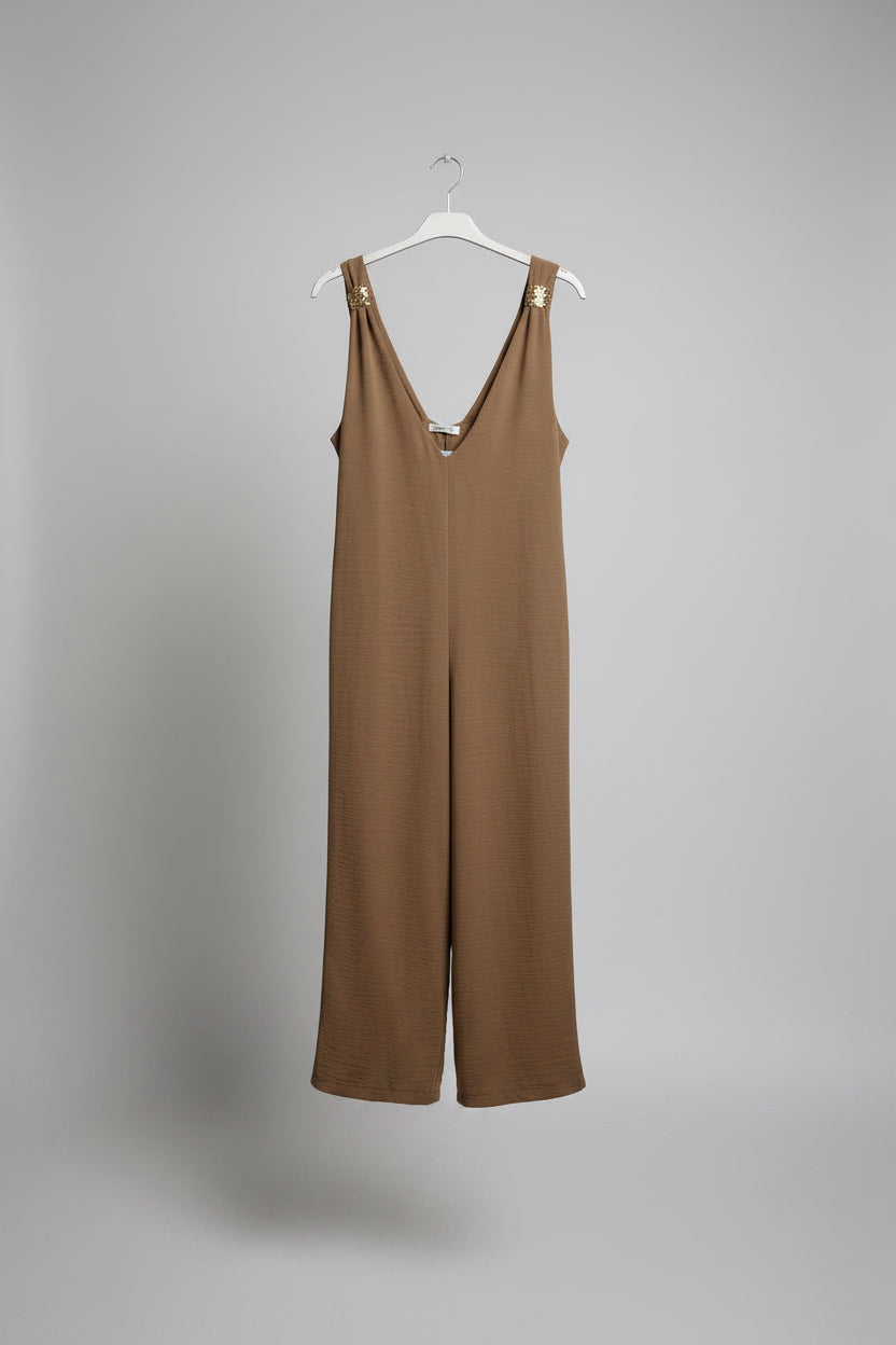 KIRSTY Gold Hardware Pleated Playsuit