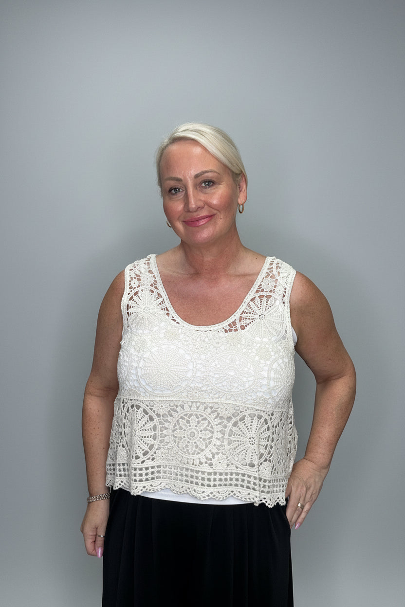 LACEY Crochet Lightweight Vest Top