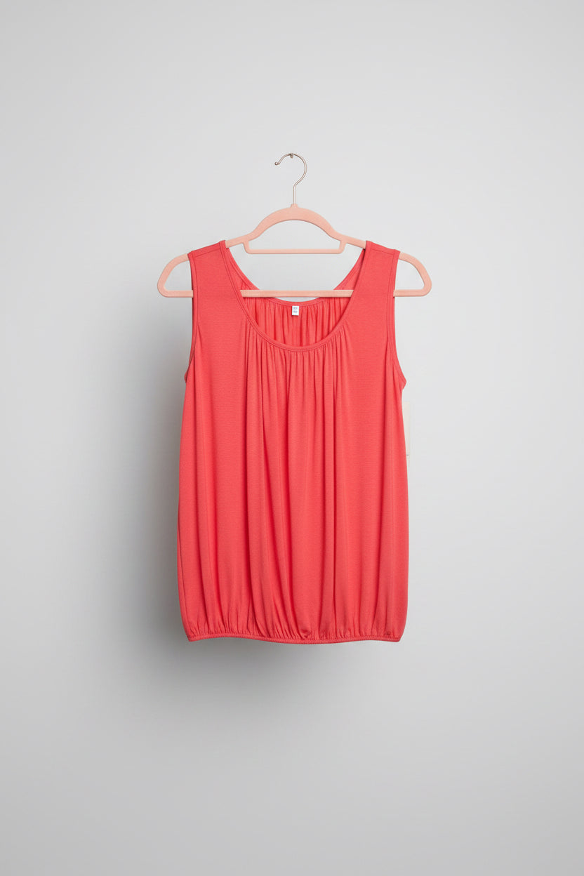 TINA Cotton Sleeveless Bubble Hem Vest