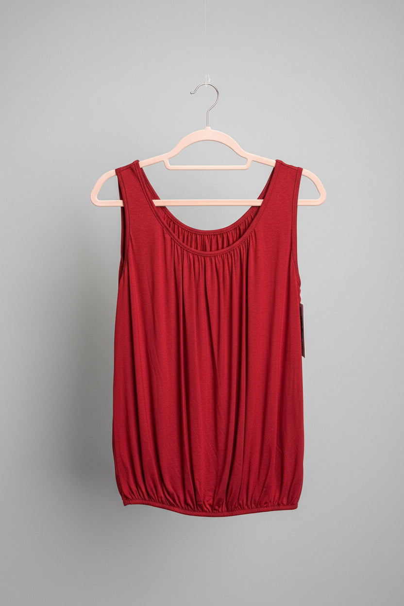 TINA Cotton Sleeveless Bubble Hem Vest
