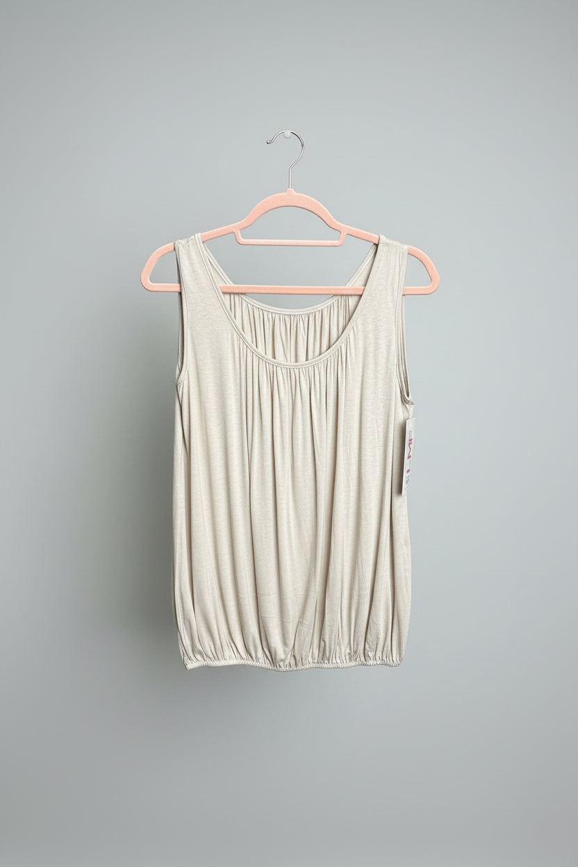 TINA Cotton Sleeveless Bubble Hem Vest