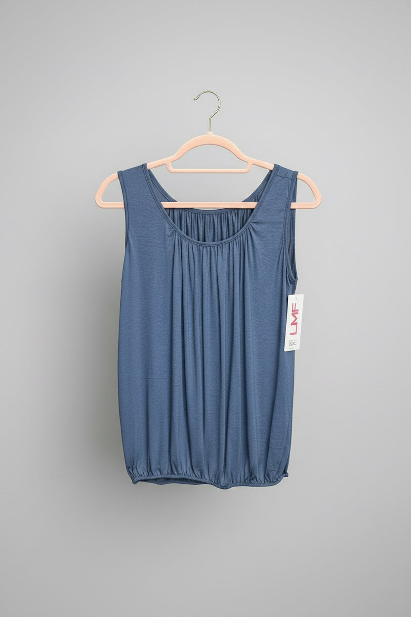 TINA Cotton Sleeveless Bubble Hem Vest