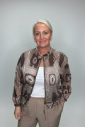 MIA Sheer Lightweight Swirl Print Bomber Jacket