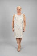 MAY Floral Print Loose Fit Midi Dress with Detail Neck