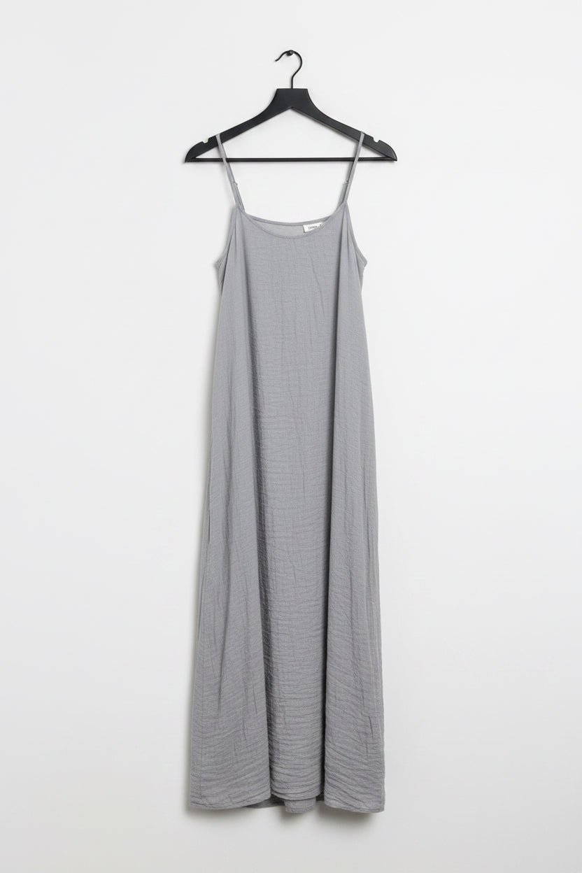 ZOLA Waffle Fabric Strappy Maxi Dress with Side Split