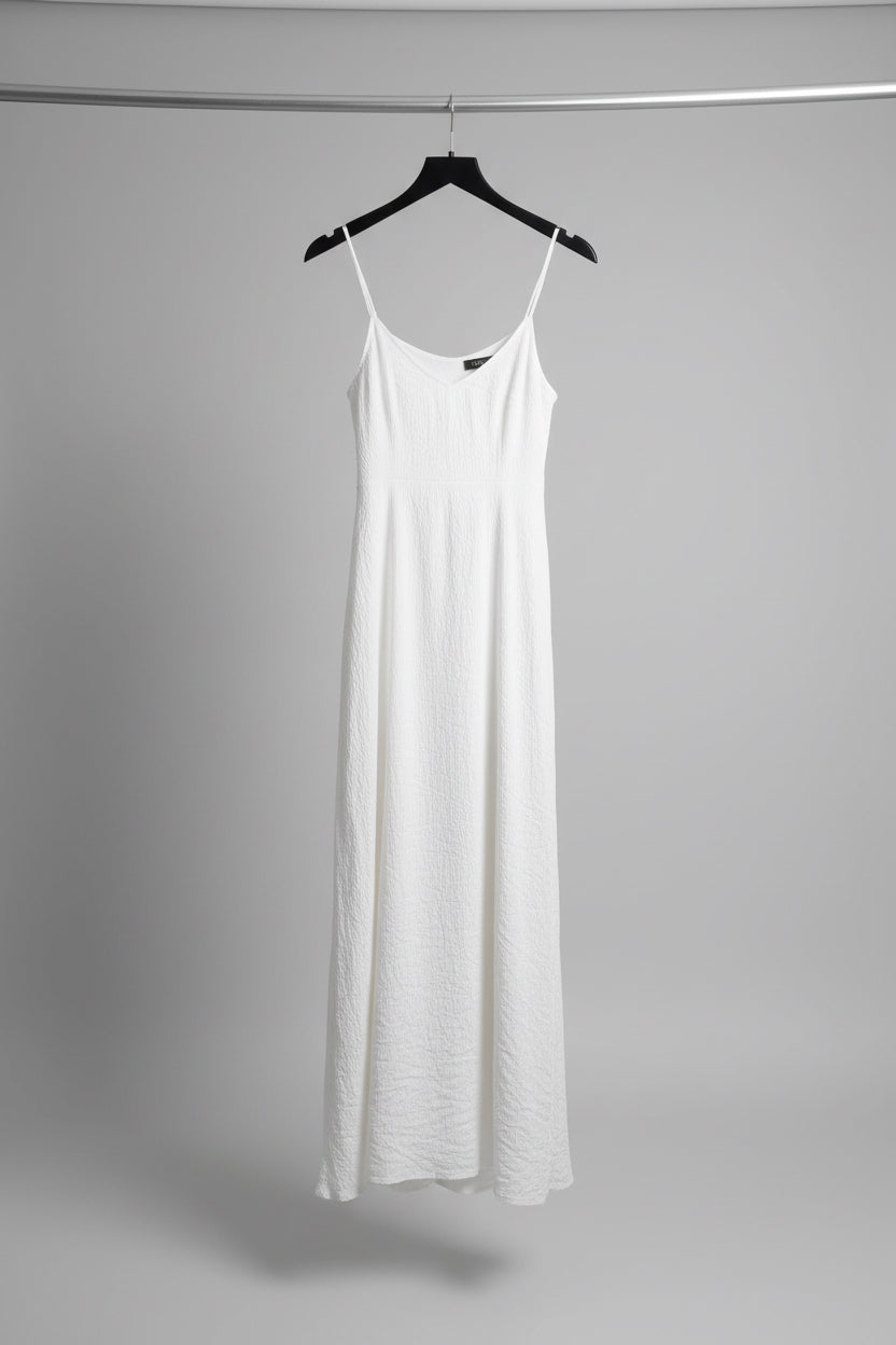 ZOLA Waffle Fabric Strappy Maxi Dress with Side Split