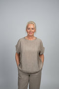 SHELLY textured  Crochet Trim Boxy Top