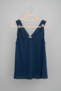 LINDA Lightweight Vest Top with Gold Hardware