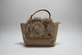 Textured Beige Faux Fur Bag with Long Strap