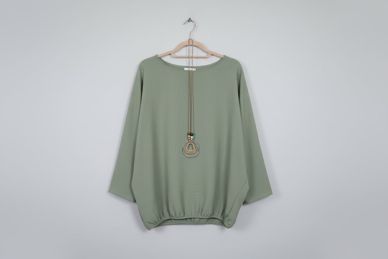 Trudy Khaki Necklace Top