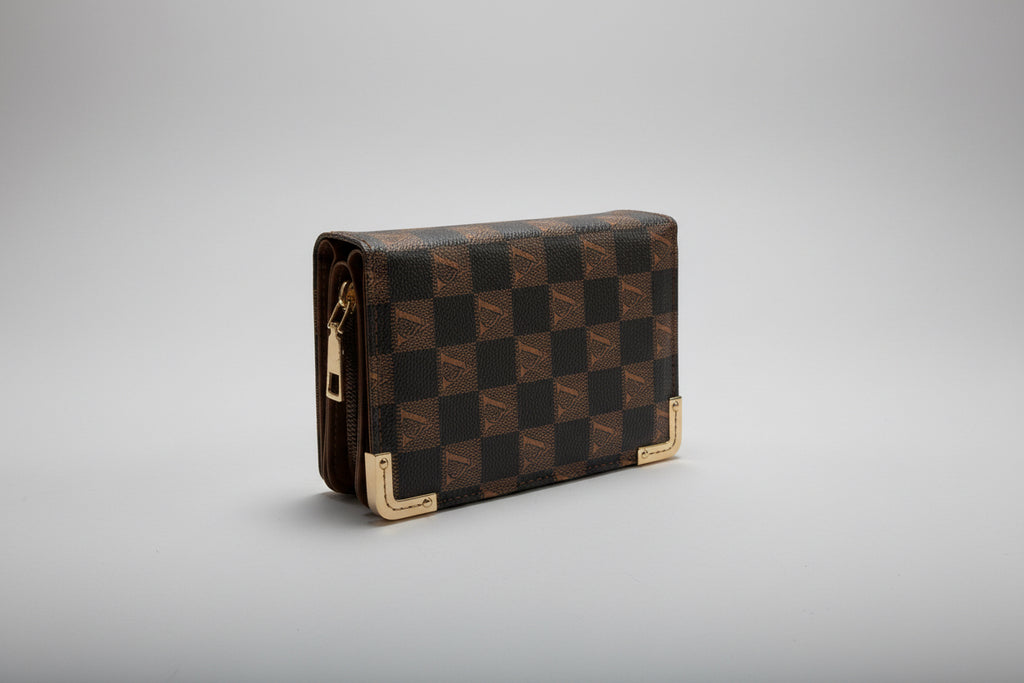 Chocolate & Bronze Purse with Gold Hardware