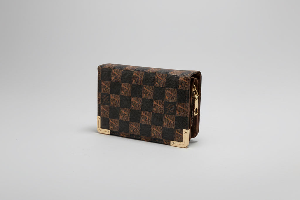 Chocolate & Bronze Purse with Gold Hardware